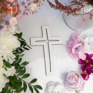 Topper Pik Krzyż Dekoracja Funeralna Kwiatów Kościoła biały MD1040