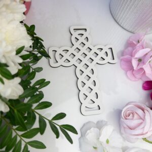 Topper Pik Krzyż Dekoracja Kościoła na Chrzest Komunię biały MD1045