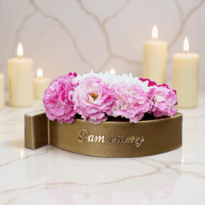 Doniczka do kompozycji kwiatowych złota dekoracja na grób MD895