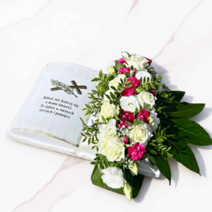 Księga na grób biało-złota