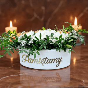 Doniczka na kwiatki biała dekoracja pomnika grobu MD888
