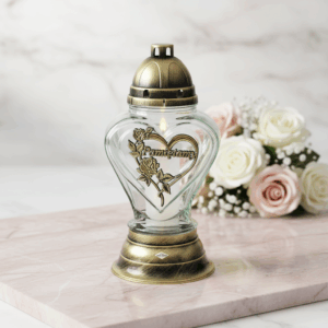 Znicz serce z różą