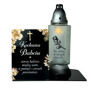 Statuetka nagrobna złote kwiaty